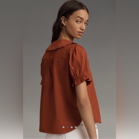Pilcro Rust Blouse with Ruffled Collar - Picture 3 of 8